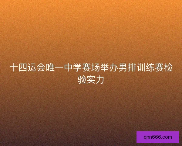 十四运会唯一中学赛场举办男排训练赛检验实力